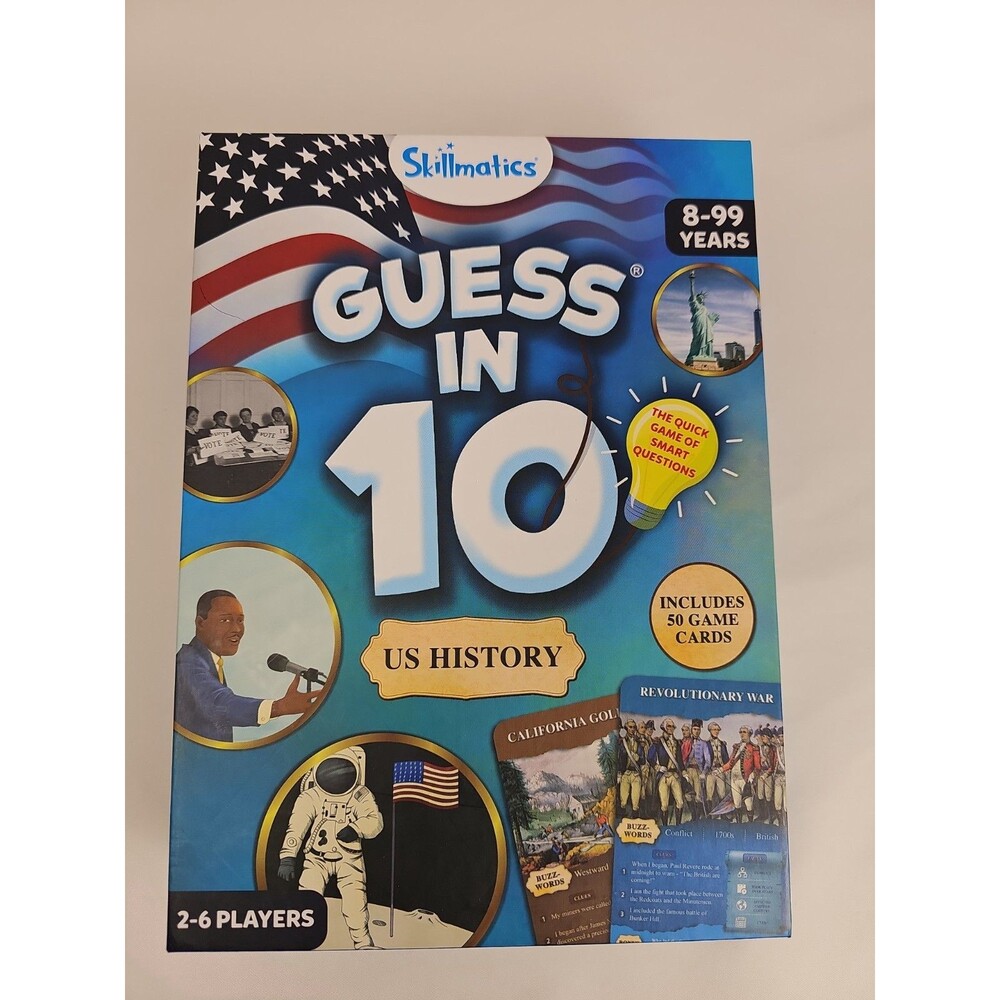 Skillmatics Guess in 10 US History Educational Card Game 2-6 Players Ages 8+
